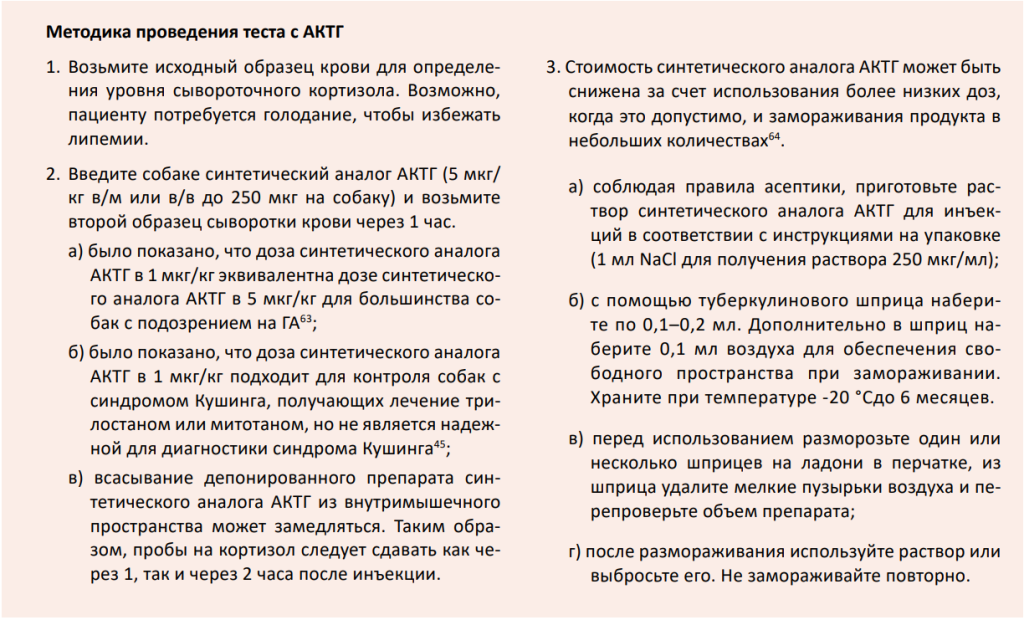 Методика проведения теста с АКТГ Методика проведения теста с АКТГ